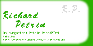 richard petrin business card